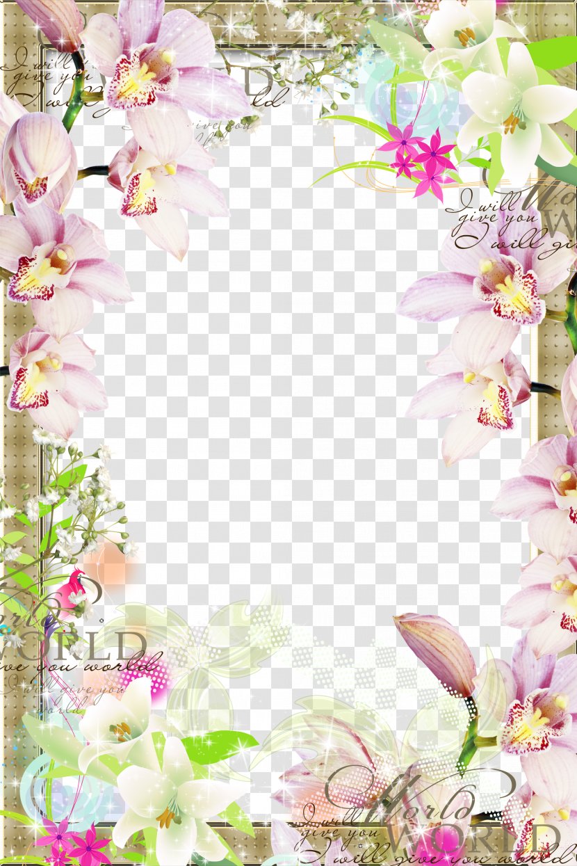 Picture Frame Clip Art - Idea - Spring Flower Border Transparent PNG