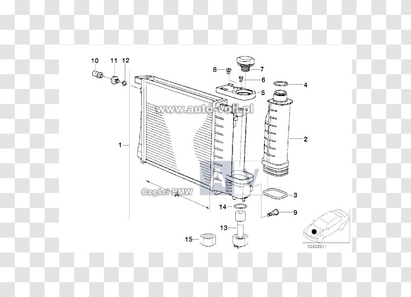 Car BMW 3 Series (E36) Radiator - Structure Transparent PNG