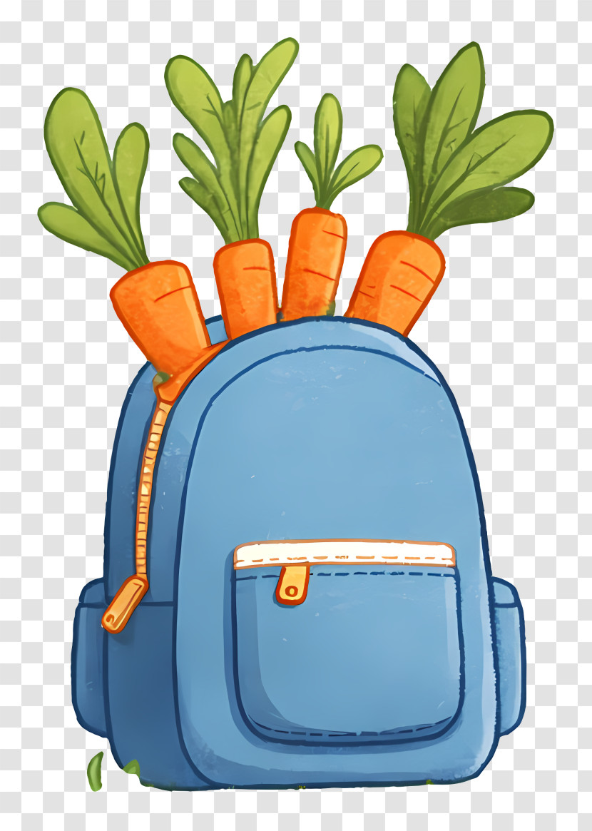 Fresh Carrots From Backpack - Blue Backpack Filled With Carrots Transparent PNG