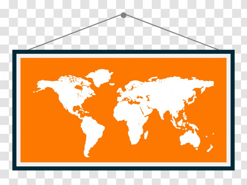 Earth World Map Globe - Area - Orange Vector Transparent PNG