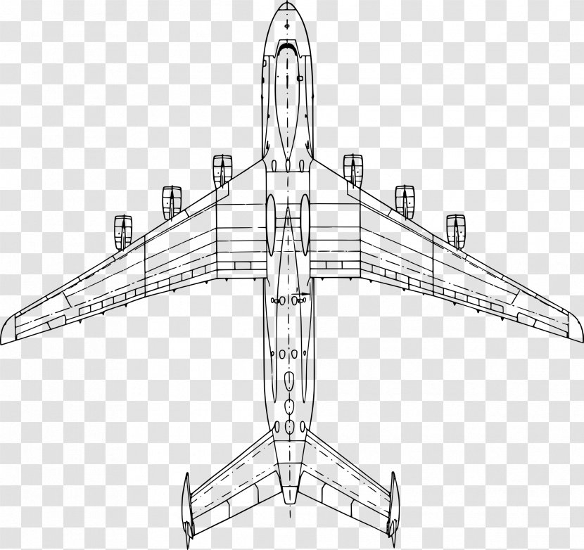 Antonov An-225 Mriya Airplane An-124 Ruslan Fixed-wing Aircraft - Cargo Transparent PNG