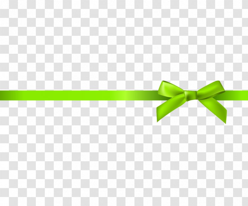 Green Ribbon Download - Rectangle - Vector Bow Transparent PNG
