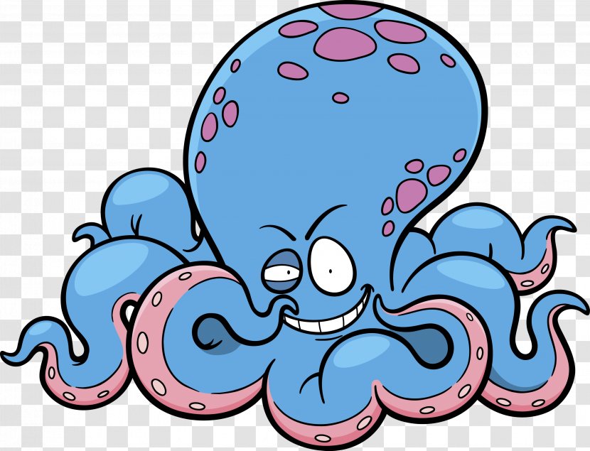 Octopus Cartoon - Marine Invertebrates - Octapus Transparent PNG