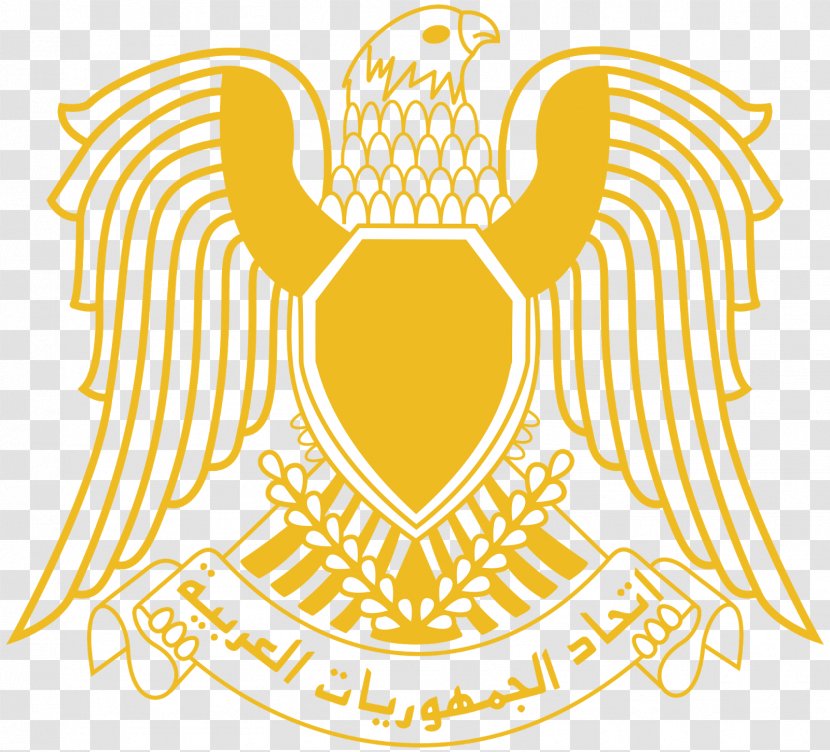 Federation Of Arab Republics United Republic Coat Arms Egypt - Yellow - Arabic Transparent PNG