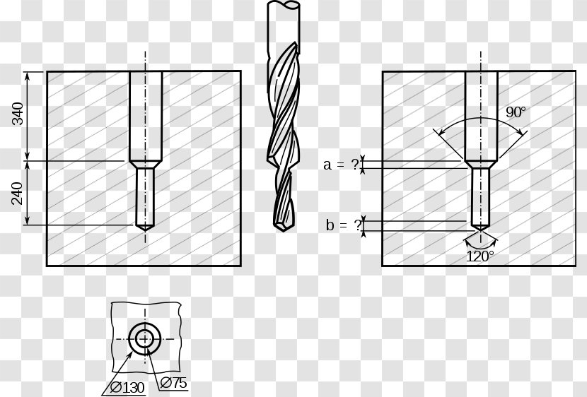 Drill Bit Technical Drawing Walbro Paper - Technology - Exercice Transparent PNG