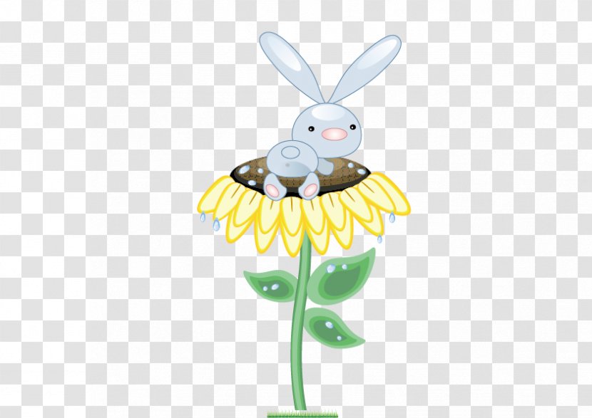 Rabbit Hare Common Sunflower - Easter - Vector Transparent PNG