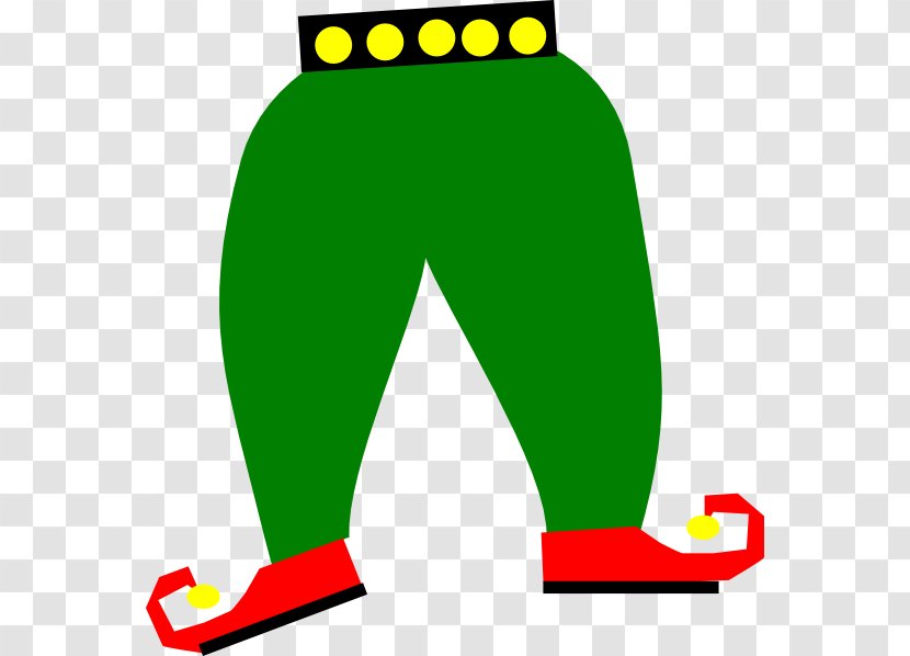 Santa Claus Christmas Elf Costume Clip Art - Green Shoes Cliparts Transparent PNG