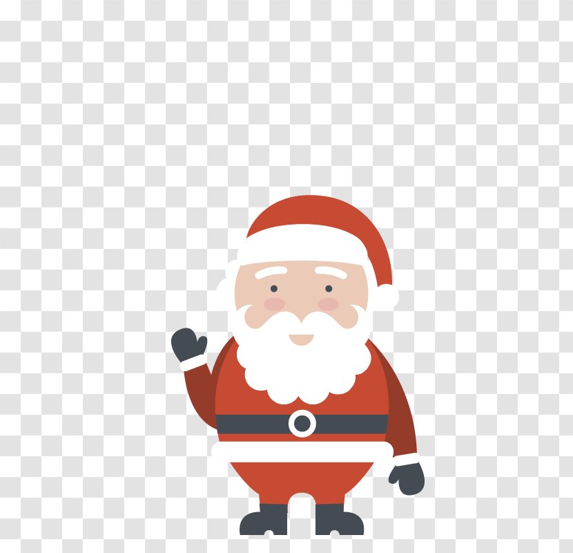 Santa Claus Christmas Illustration - Fictional Character - Cute Waving Transparent PNG