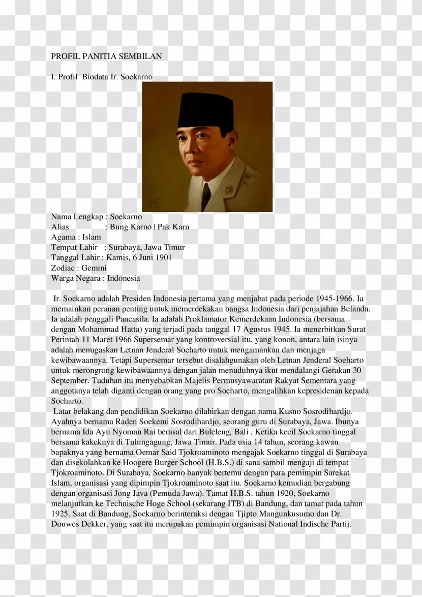 Panitia Sembilan Document Politician President Of Indonesia Preparatory Committee For Indonesian Independence - Mohammad Hatta - Constitution Transparent PNG