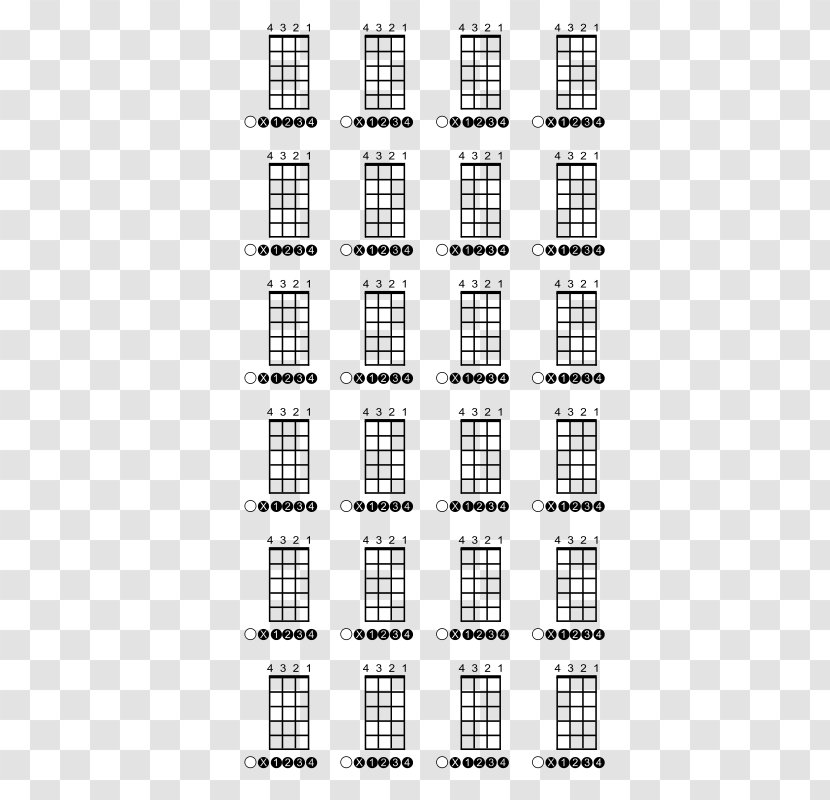 Ukulele Guitar Chord Bass Chart - Tree - Vector Transparent PNG