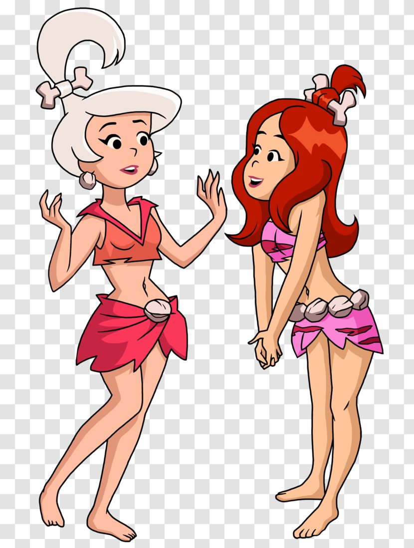 Pebbles Flinstone Judy Jetson Betty Rubble Wilma Flintstone Jane - Watercolor - Flintstones Transparent PNG