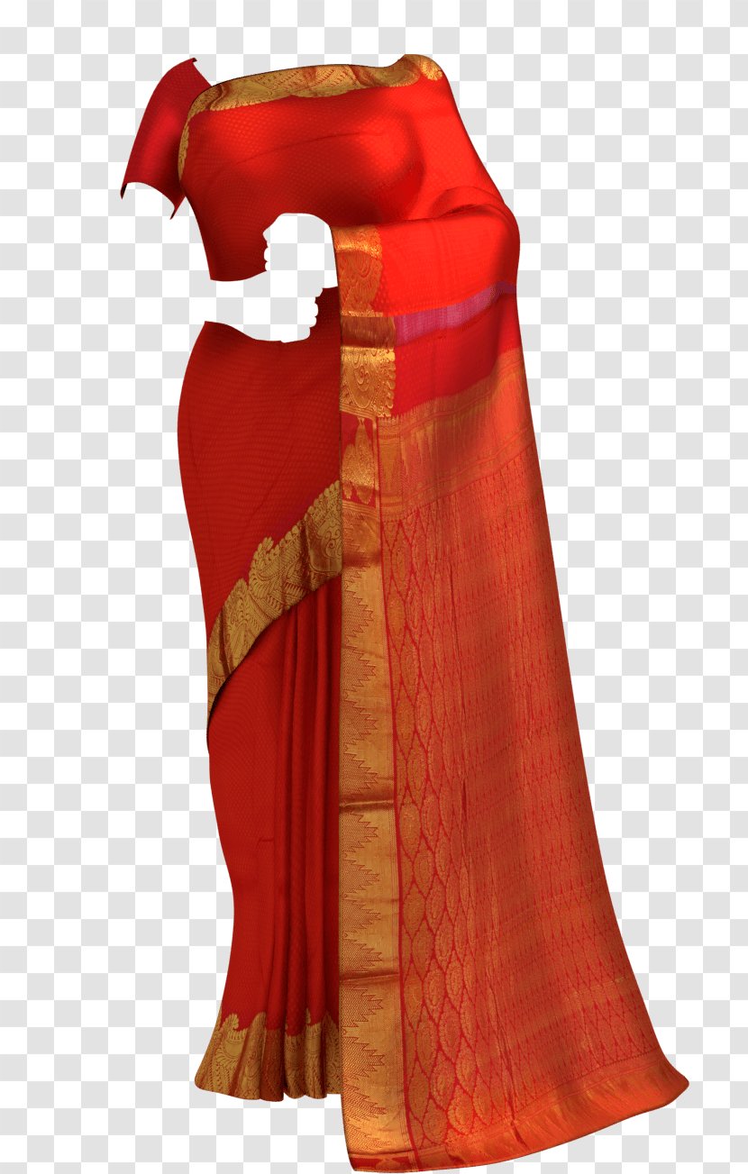 Zari Uppada Silk Sari Blouse - Red - Arnis Frame Transparent PNG