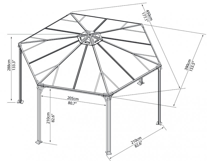 Gazebo Garden Gutters Roof Palram Industries (1990) Transparent PNG