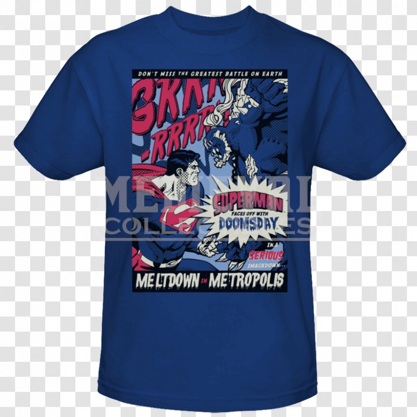 T-shirt Doomsday Superman Sleeve - Blue Transparent PNG