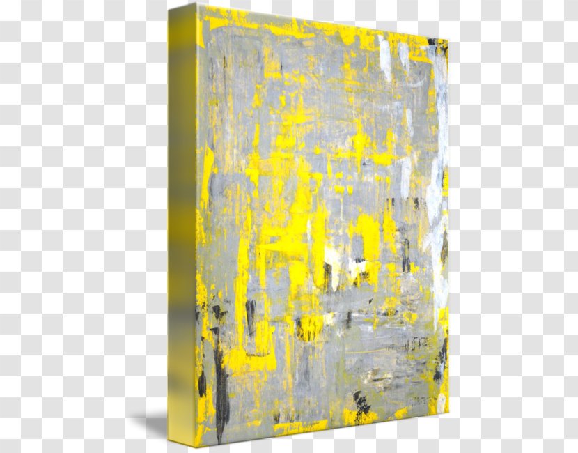 Modern Art Oil Painting Abstract Yellow - Mixed Media - Grey Transparent PNG