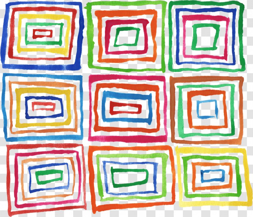 Watercolor Painting Pattern - Rectangle - Background Transparent PNG