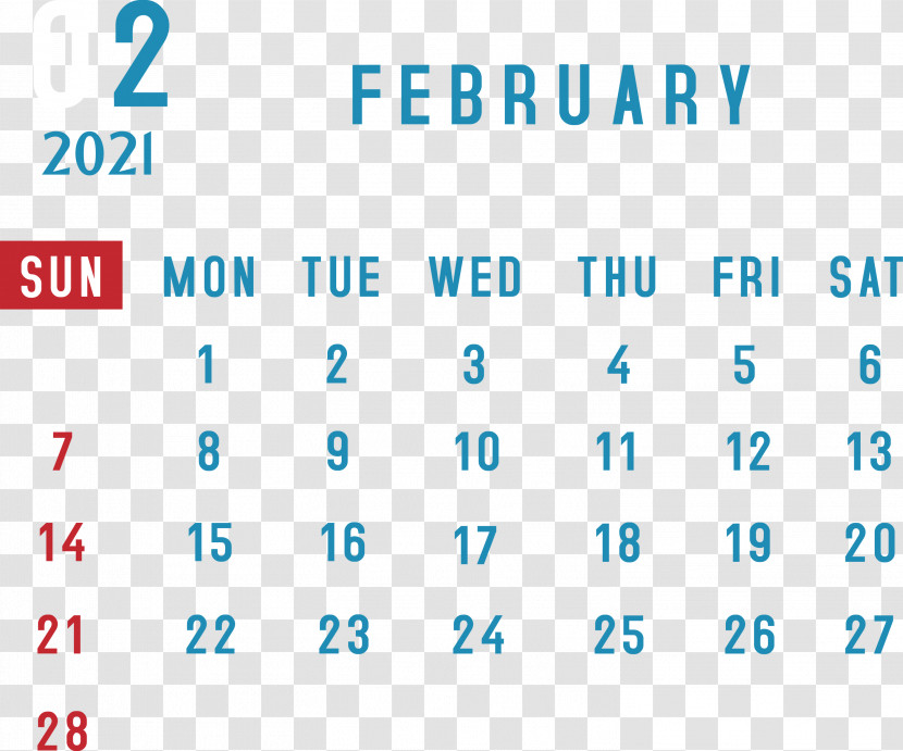February 2021 Monthly Calendar 2021 Monthly Calendar Printable 2021 Monthly Calendar Template Transparent PNG
