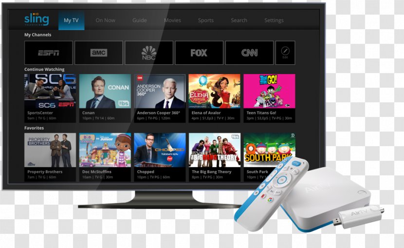 Sling TV AirTV Player Television Channel Streaming Media - Digital - Voice Command Device Transparent PNG