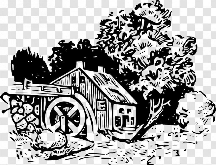 Watermill Water Wheel Windmill Clip Art - Mill Transparent PNG