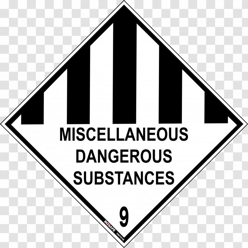 Dangerous Goods HAZMAT Class 9 Miscellaneous Chemical Substance Biological Hazard - Signage Transparent PNG