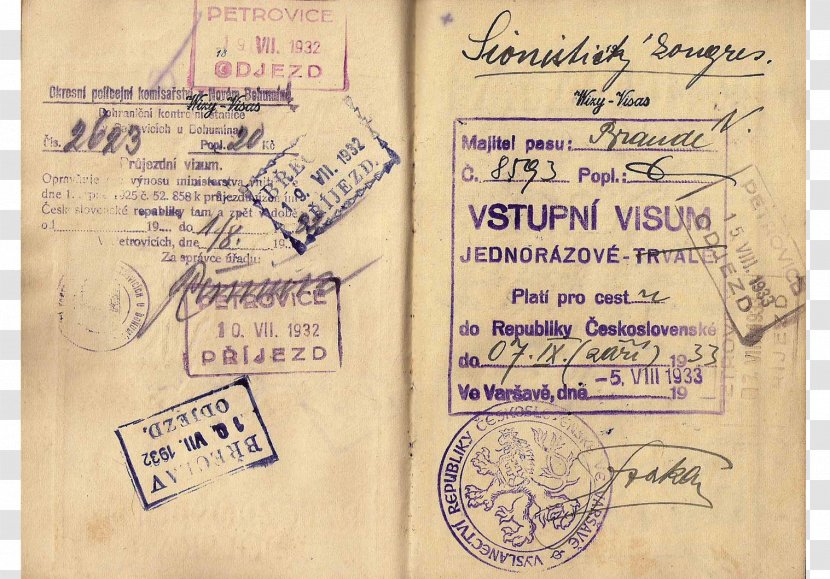 Invasion Of Poland Passport Travel Visa Occupation - Italy Transparent PNG