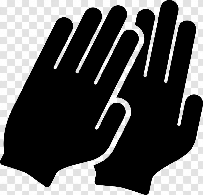 Medical Glove Icon Design - Black And White - Cleaning Gloves Transparent PNG