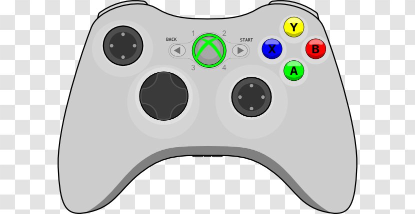 Black Xbox 360 Controller One Clip Art Svg Gallery Transparent Png