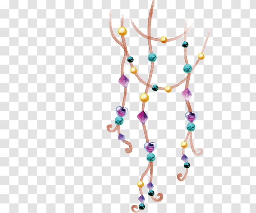 Necklace - Diamond - Vector Hand-painted Transparent PNG