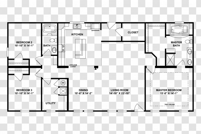 Floor Plan House Room Bathtub - Architectural Engineering Transparent PNG
