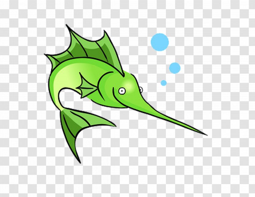 Cartoon Marine Life Clip Art - Green - Fish Transparent PNG