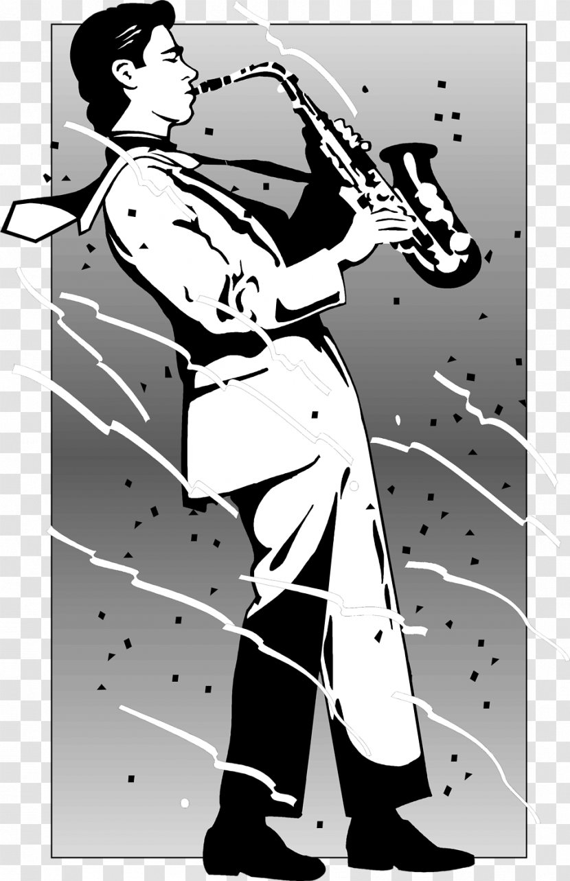 Saxophone Art Graphic Design - Cartoon Transparent PNG