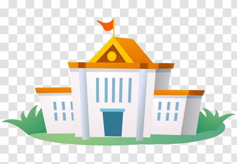 Cartoon Building Illustration - Property - The Of Red Flag Transparent PNG