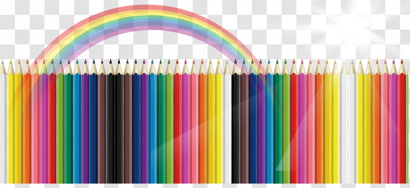 Colored Pencil Drawing Cartoon - Translucent Rainbow Pencils Transparent PNG