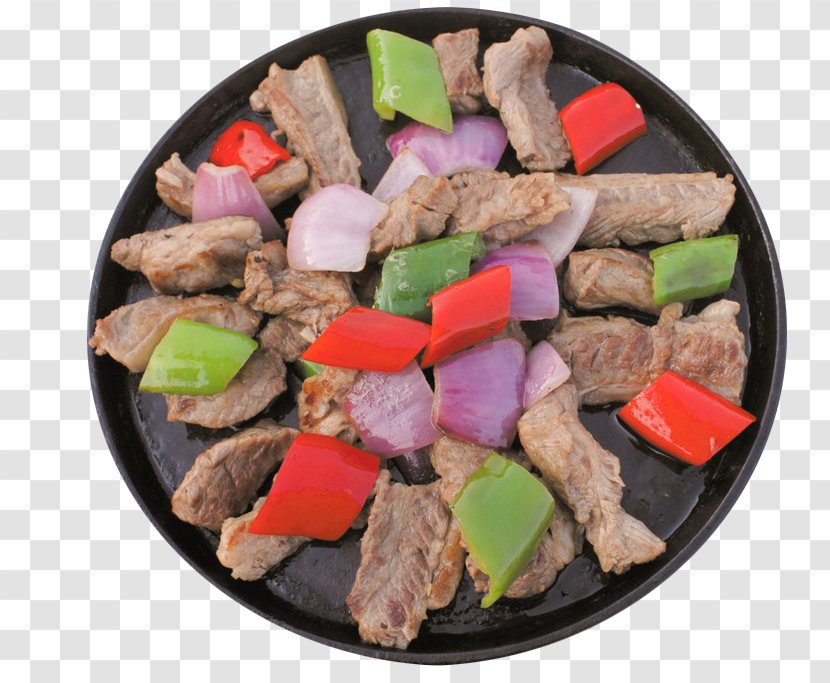 Teppanyaki Chinese Cuisine Cattle Beef Black Pepper - Meat - Iron Plate Transparent PNG