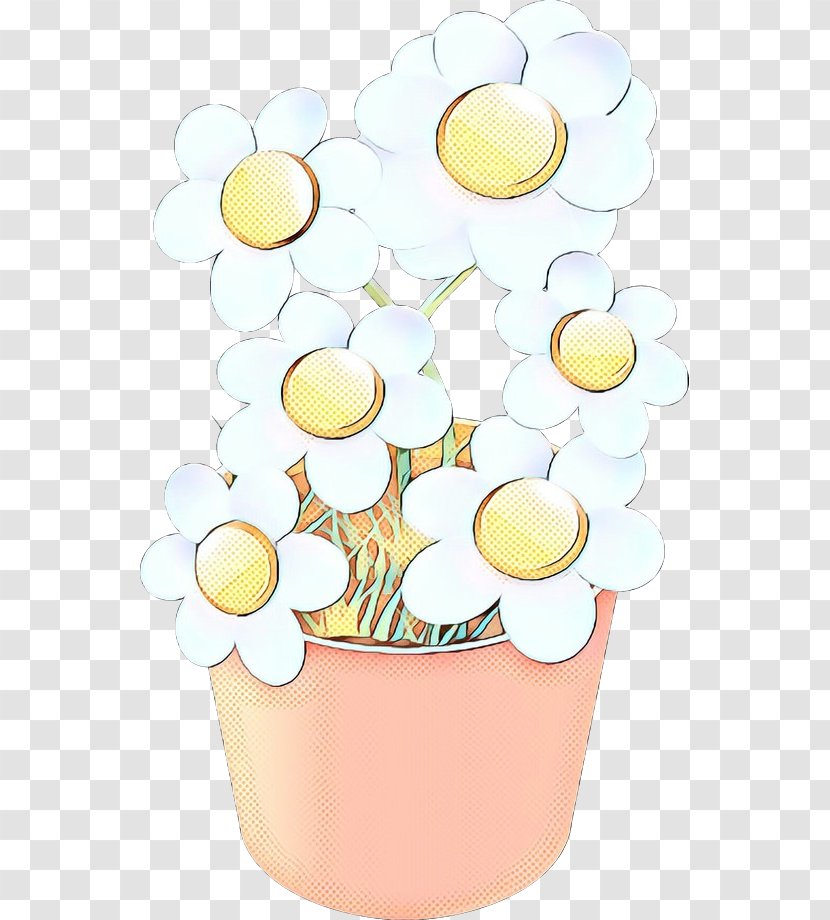 Yellow Clip Art Flowerpot Plant Flower - Retro - Baking Cup Transparent PNG