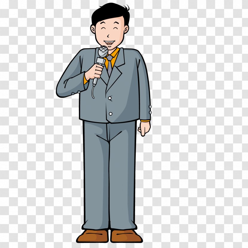 Microphone Cartoon Illustration - Joint - A Man Who Speaks Transparent PNG