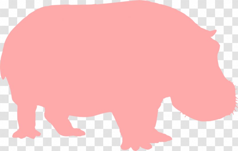 Hippopotamus Silhouette Clip Art - Pink - Christmas Vector Graphics Transparent PNG