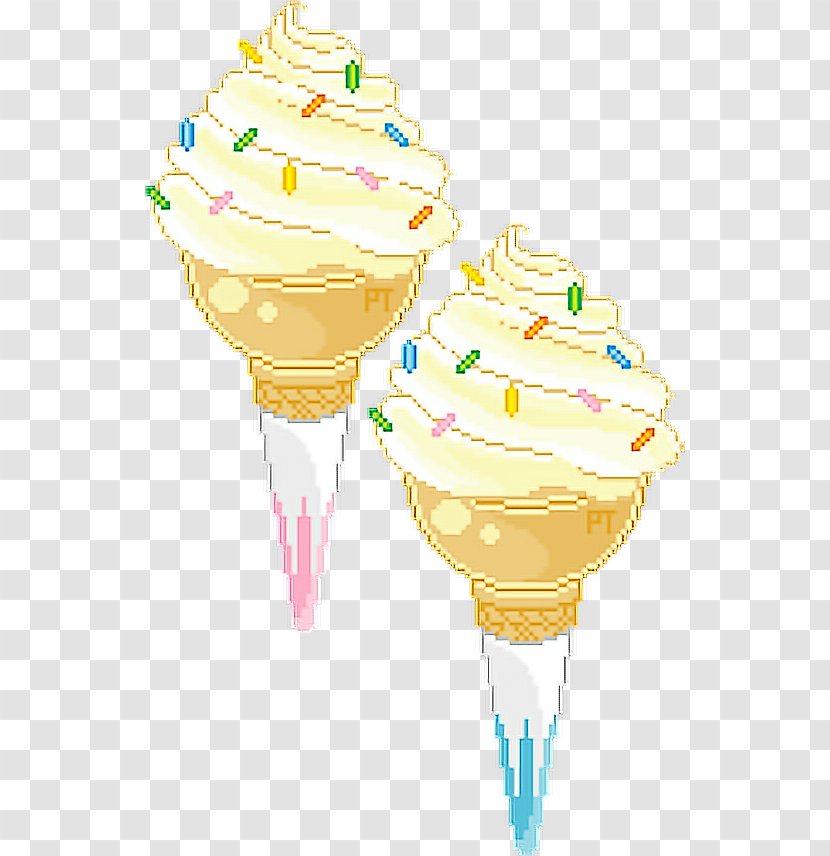 Sundae Ice Cream Cones Pixel Art - Dessert Transparent PNG