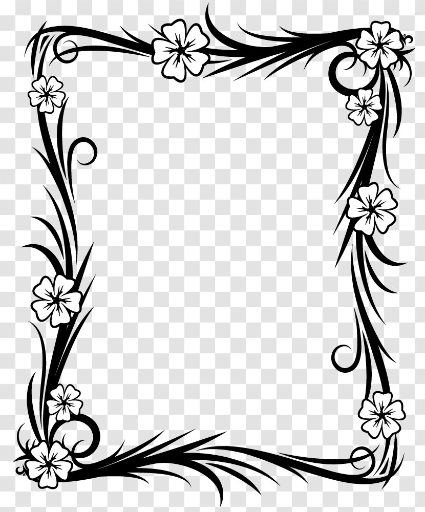 Picture Frames Vintage Clip Art - Black And White - Lace Vector Material Transparent PNG