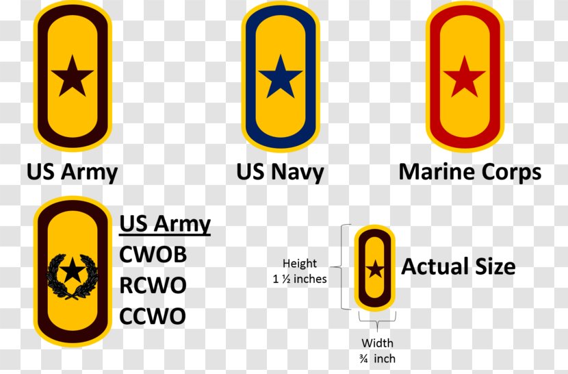 Military Rank United States Marine Corps Insignia Chief Warrant Officer Army - Yellow Transparent PNG