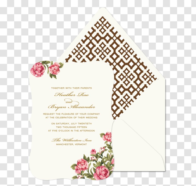 Wedding Invitation Paper Vera Wang On Weddings Convite - Floral Design - Peonies Transparent PNG