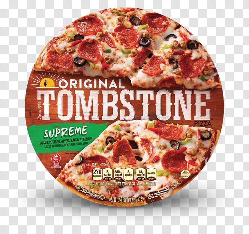 Pizza Tombstone Pepperoni Frozen Food Meat - Brick Oven Transparent PNG