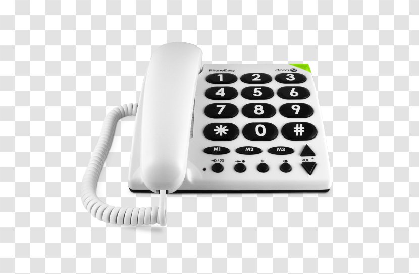Doro PhoneEasy 311c Cordless Telephone 100w - Speakerphone - Personas Mayores Transparent PNG