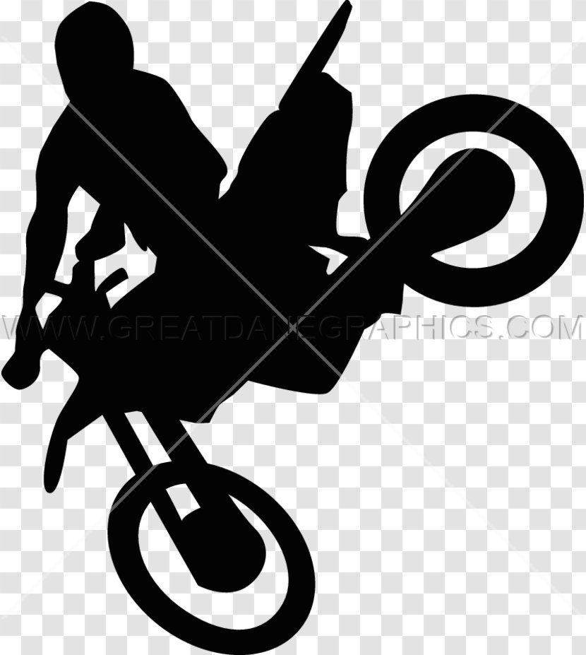 Motocross Bicycle Printed T-shirt Motorcycle Black - Vinyl Cutter Transparent PNG