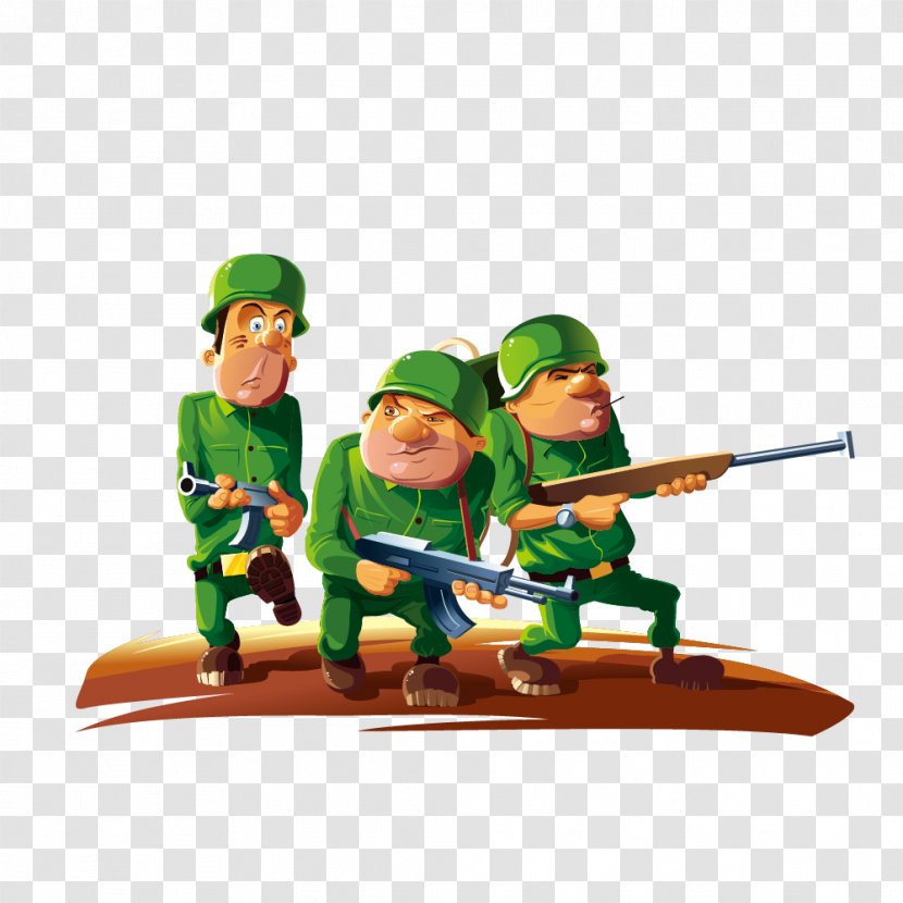 Soldiers At War Cartoon Royalty-free - Royaltyfree - Ported Three On Patrol Transparent PNG