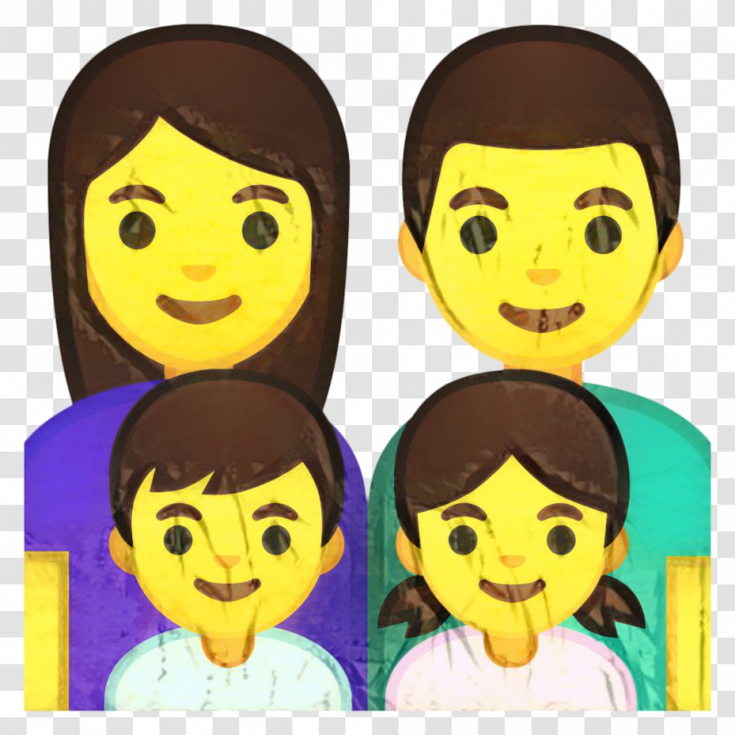 Happy Family Cartoon - Black Hair - Style Child Transparent PNG