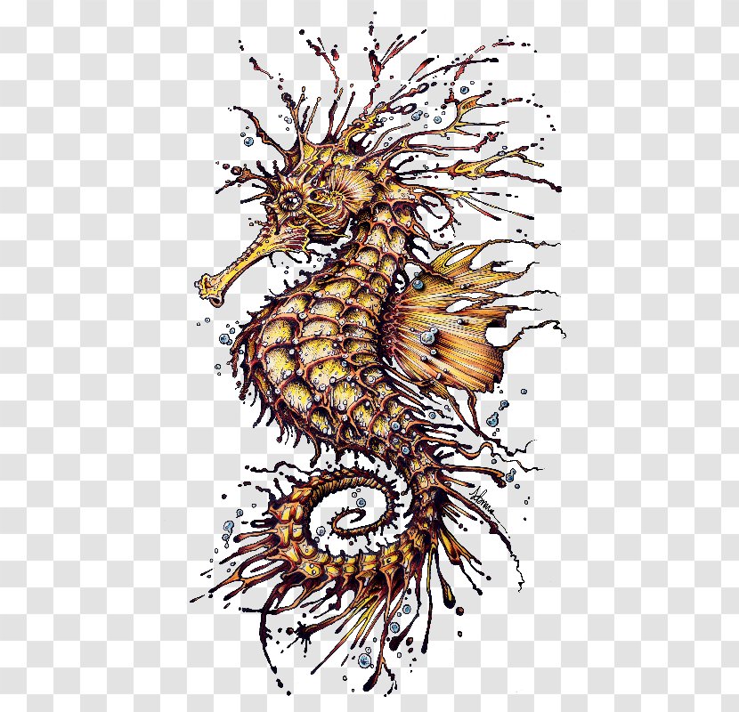 Seahorse Art Illustrator - Dragon Transparent PNG