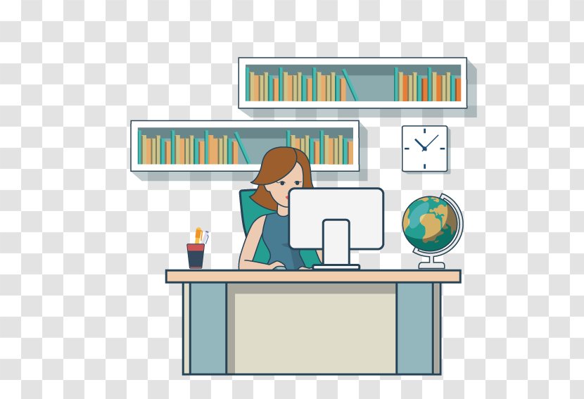 Labor Clip Art - Organization - Women Working In The Office Late At Night Transparent PNG