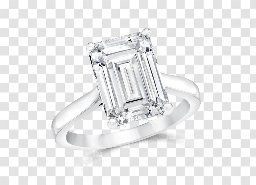 Ring Product Design Silver Body Jewellery - Emerald Cut Bridal Sets Transparent PNG