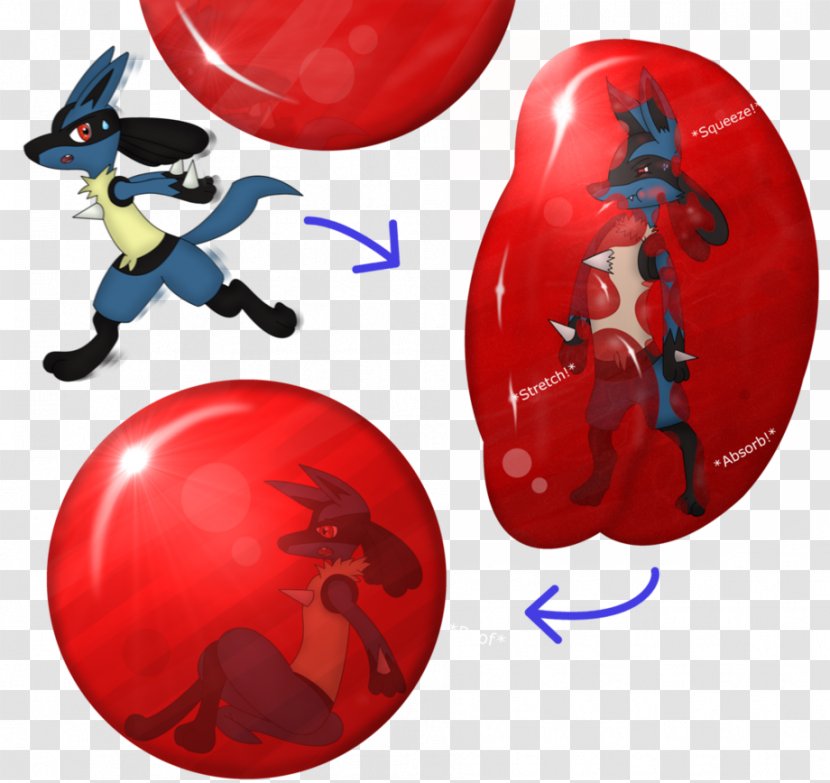 Pikachu Pokémon Red And Blue Lucario Balloon Natural Rubber - Charizard Transparent PNG
